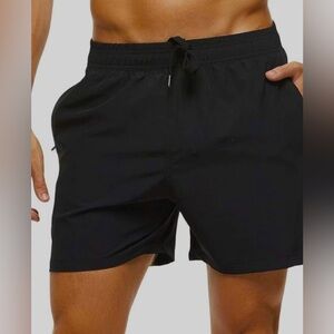 NWOT  Tyhengta  Stretch Swim Trunks Quick Dry Beach Short w/ Zipper Pockets